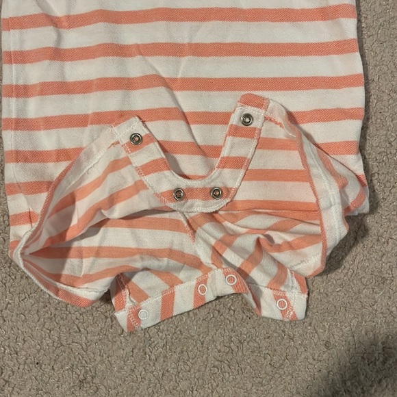Janie and Jack Peach Striped One Piece Outfit 12-18M - Picture 6 of 7